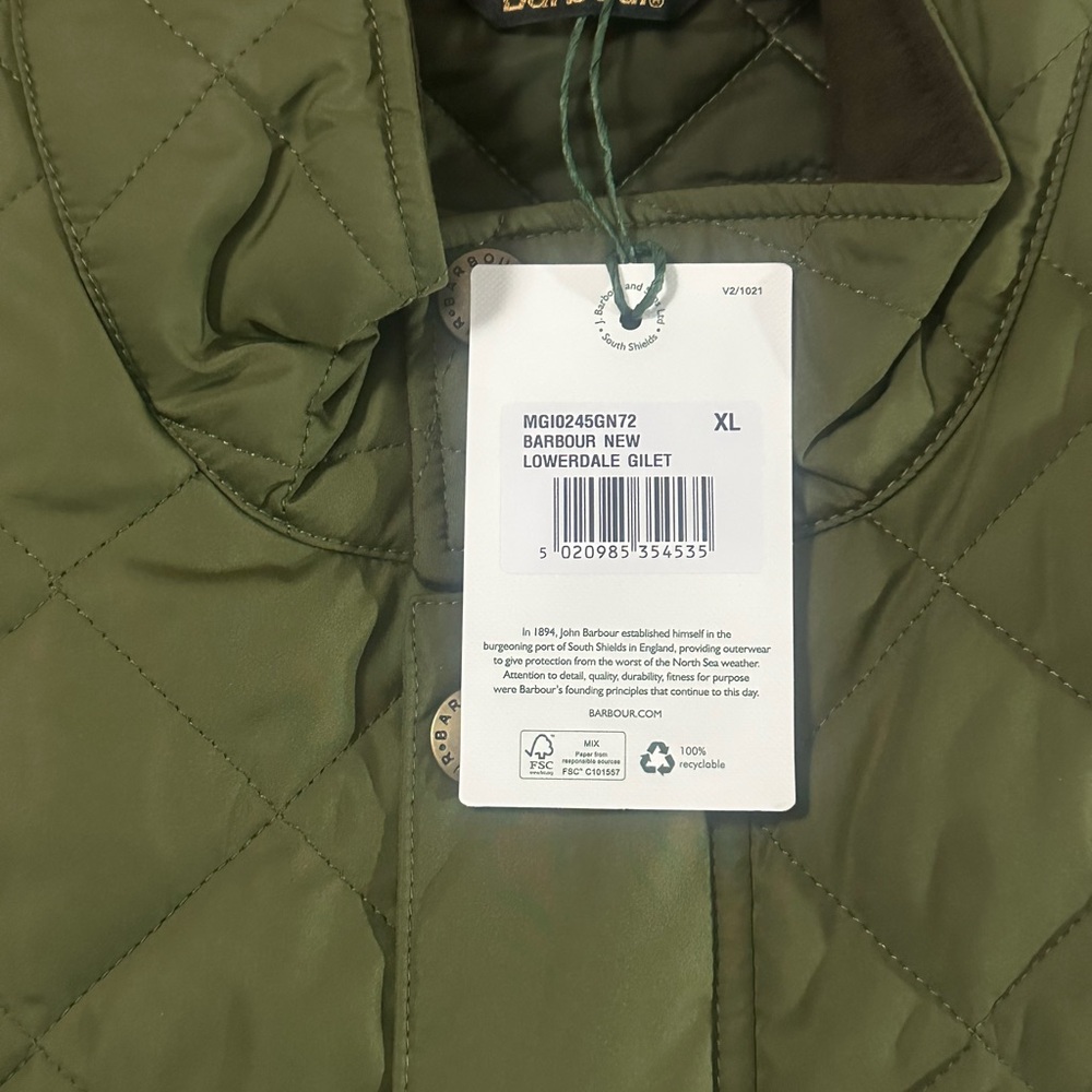 Barbour Olive Green Quilted Vest